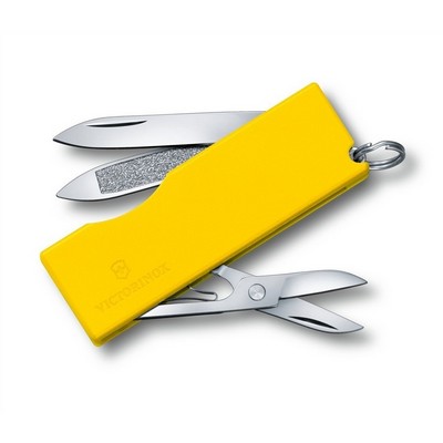 tomo giallo - multiuso con lama, lima per unghie, forbici e portachiavi - giallo