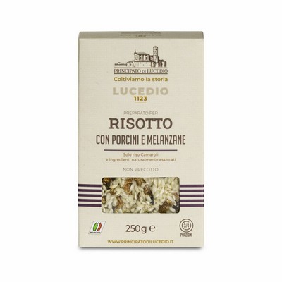 Risotto with Porcini and Aubergines - 250 g - Packaged in a protective atmosphere