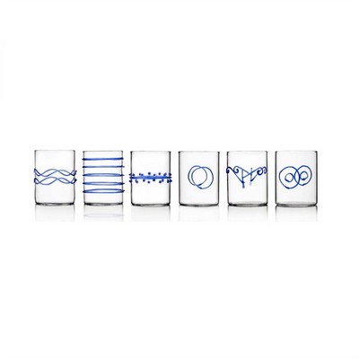 Ichendorf - Set of 6 Pieces Decà² Blue Water Glasses