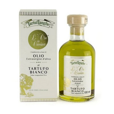 Tartuflanghe Oro In Cucina® – Gewürz auf Basis von nativem Olivenöl extra mit geschnittenem weißem Trüffel – 100