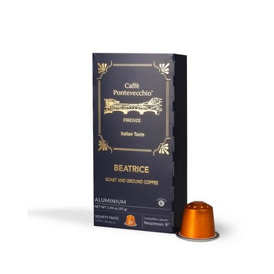 Caffè Pontevecchio Firenze BEATRICE Kaffeekapseln – Samtiger Geschmack – 10 Nespresso-kompatible Kapseln